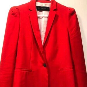 Zara  Red Blazer w/ puff sleeve